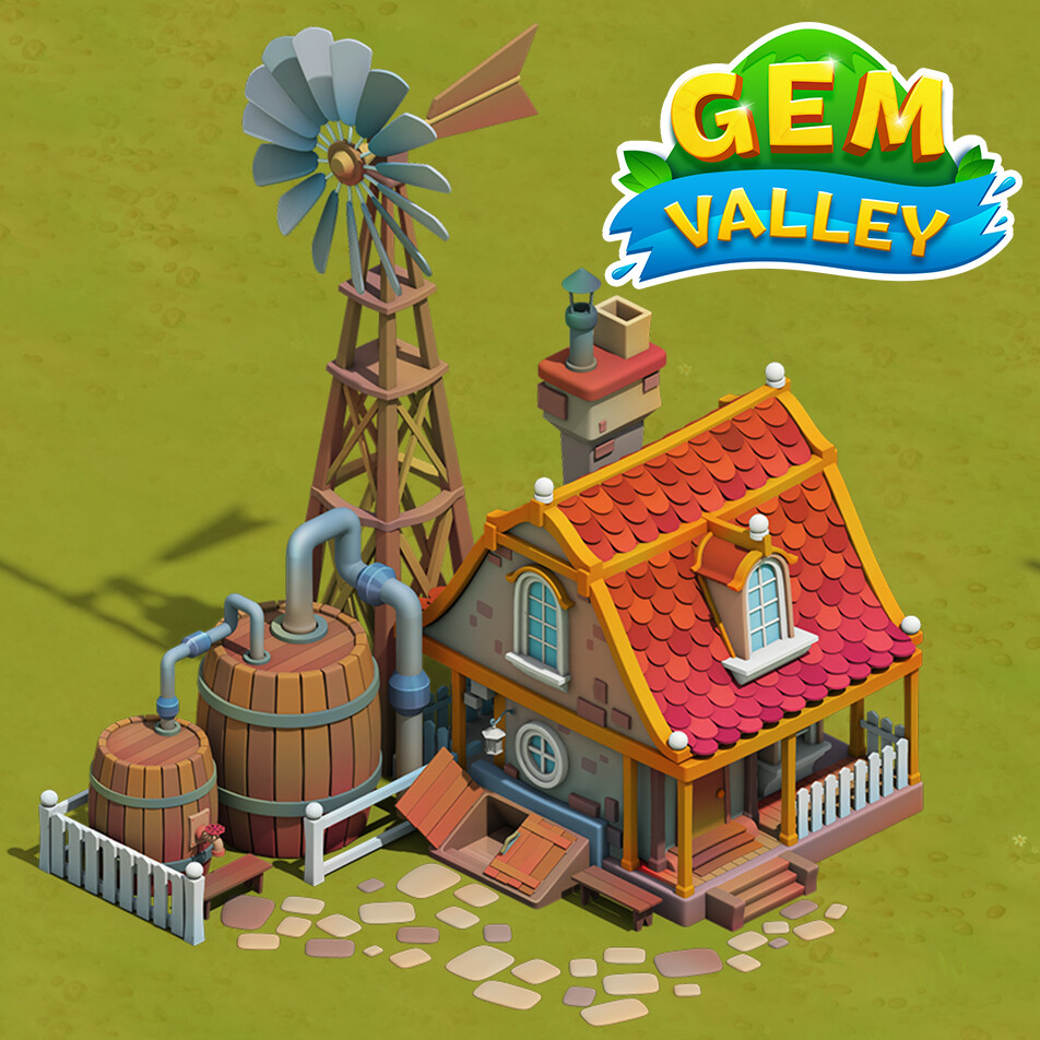 ArtStation Gem Valley Buildings