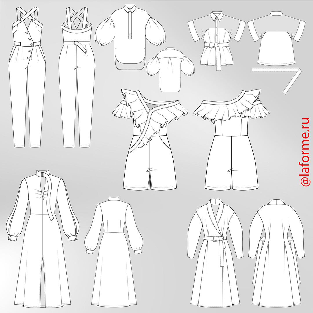 ArtStation - Technical drawings of clothes