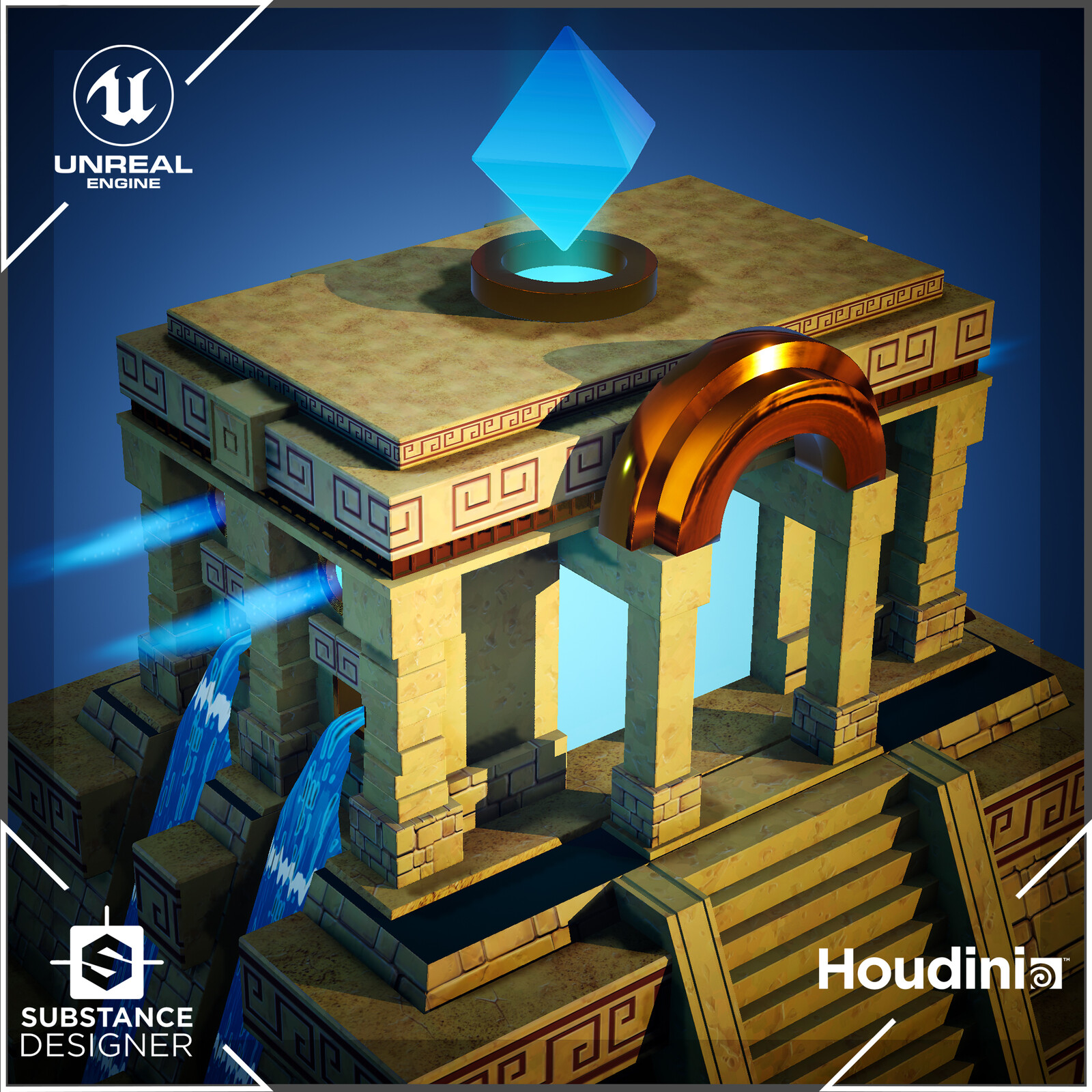 Procedural Temple - Houdini