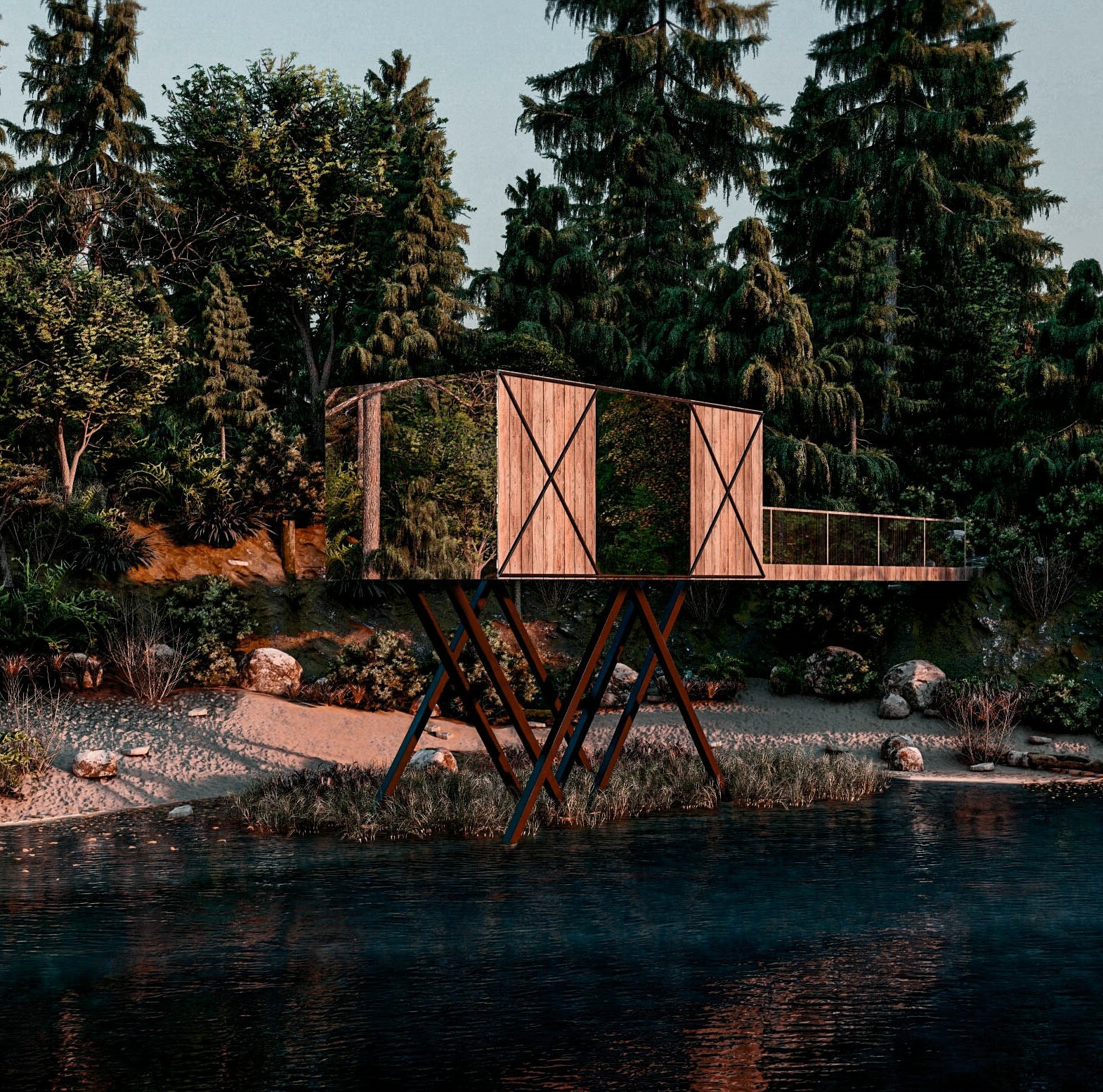 Ondřej Kuba Lake Cabin