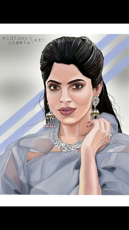 ArtStation - Dhivya bharathi actress and model realistic digital painting