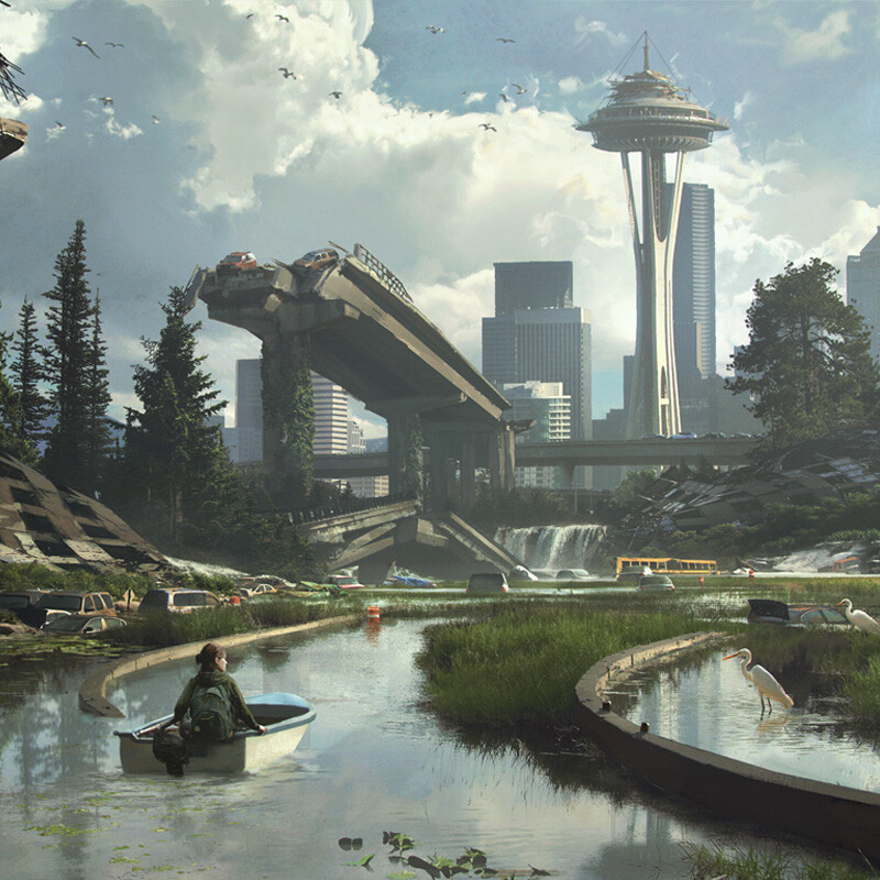 ArtStation The Last Of Us Part 2 Seattle Approach Florent Lebrun T2 014 Seattle River Clearwater Final Crop 