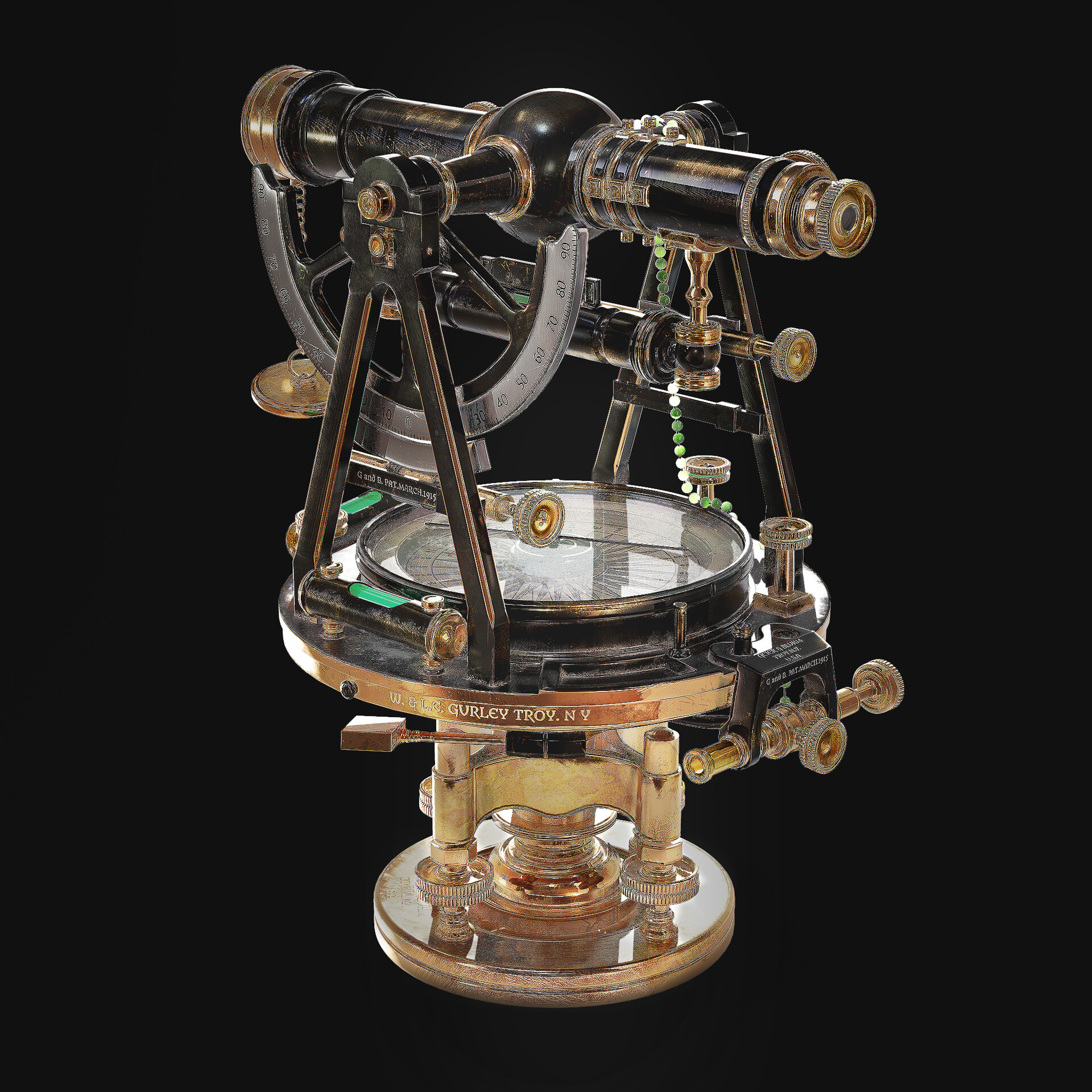 ArtStation Antique Brass TelescopeTheodolite