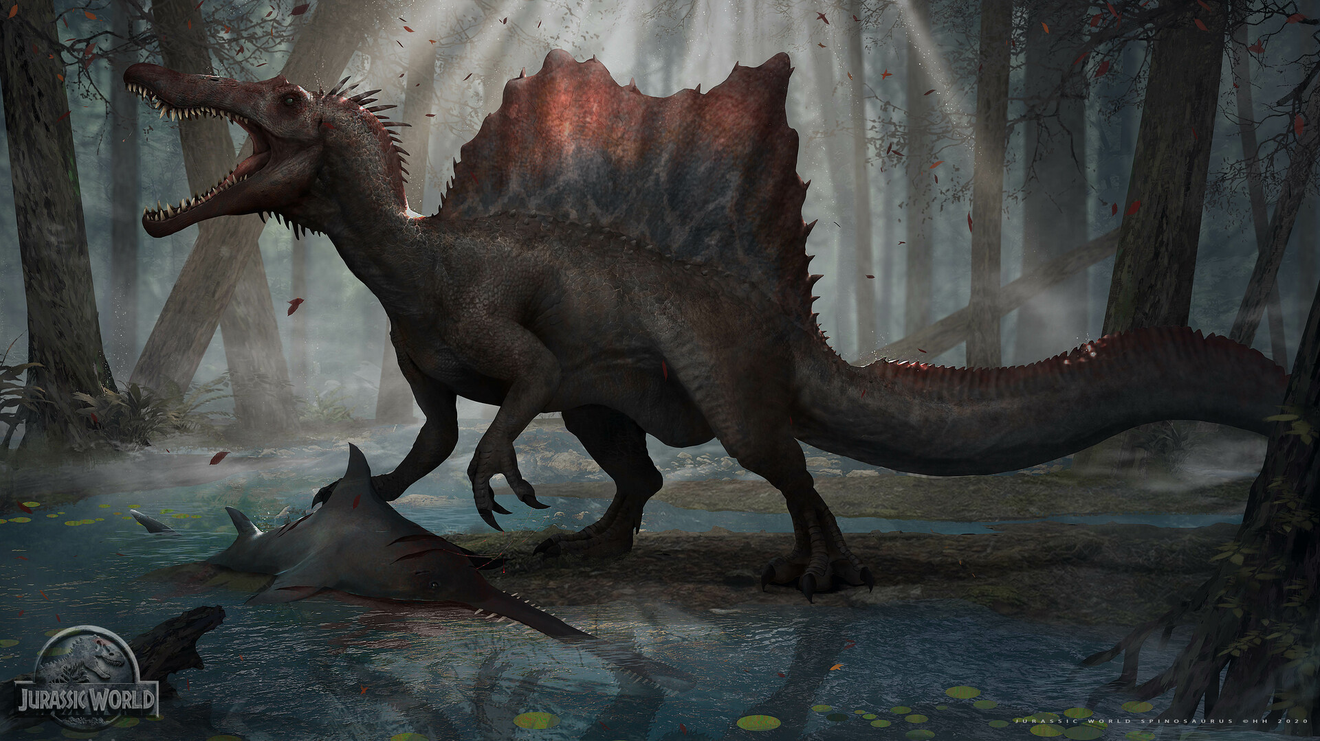 Спинозавр арт мир Юрского периода