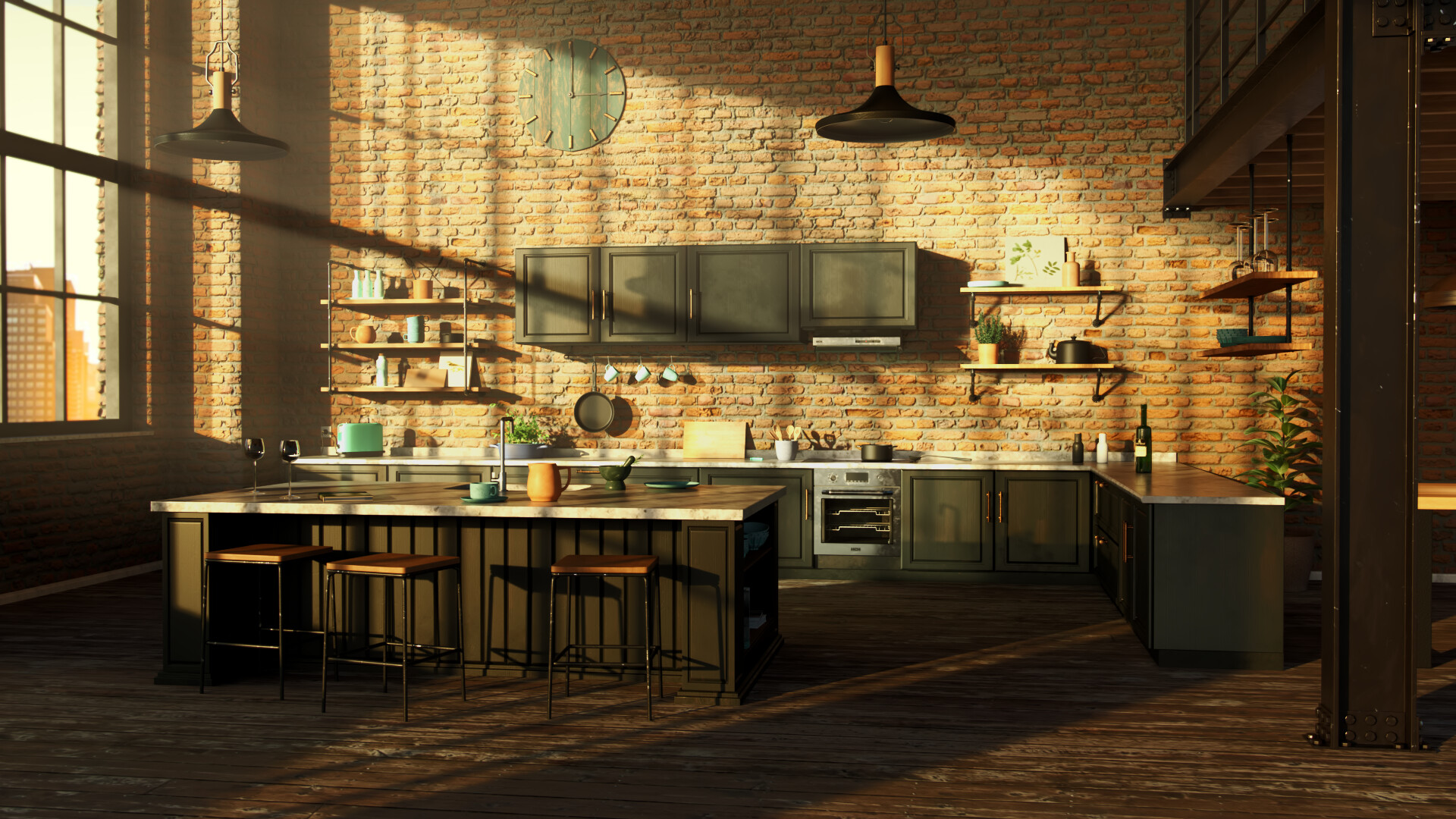 ArtStation - Loft Kitchen Interior