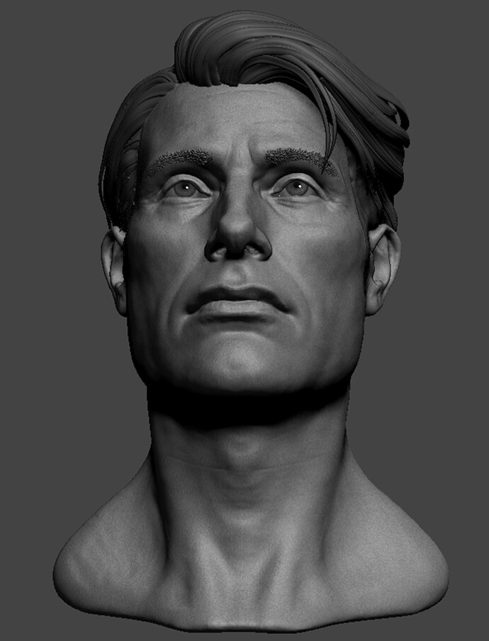 ArtStation - Portrait exercises Mads-Mikkelsen-WIP