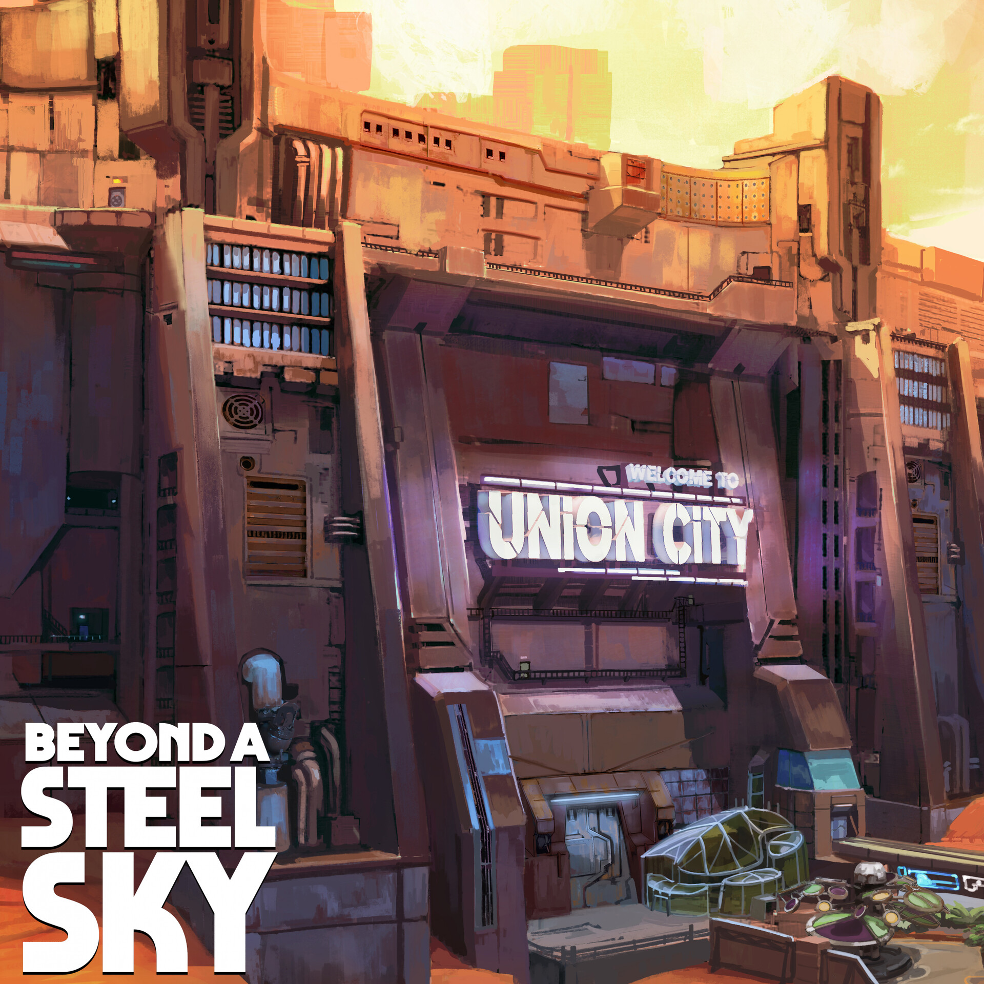 Art of Marina Ortega - BEYOND A STEEL SKY: Union City Walls