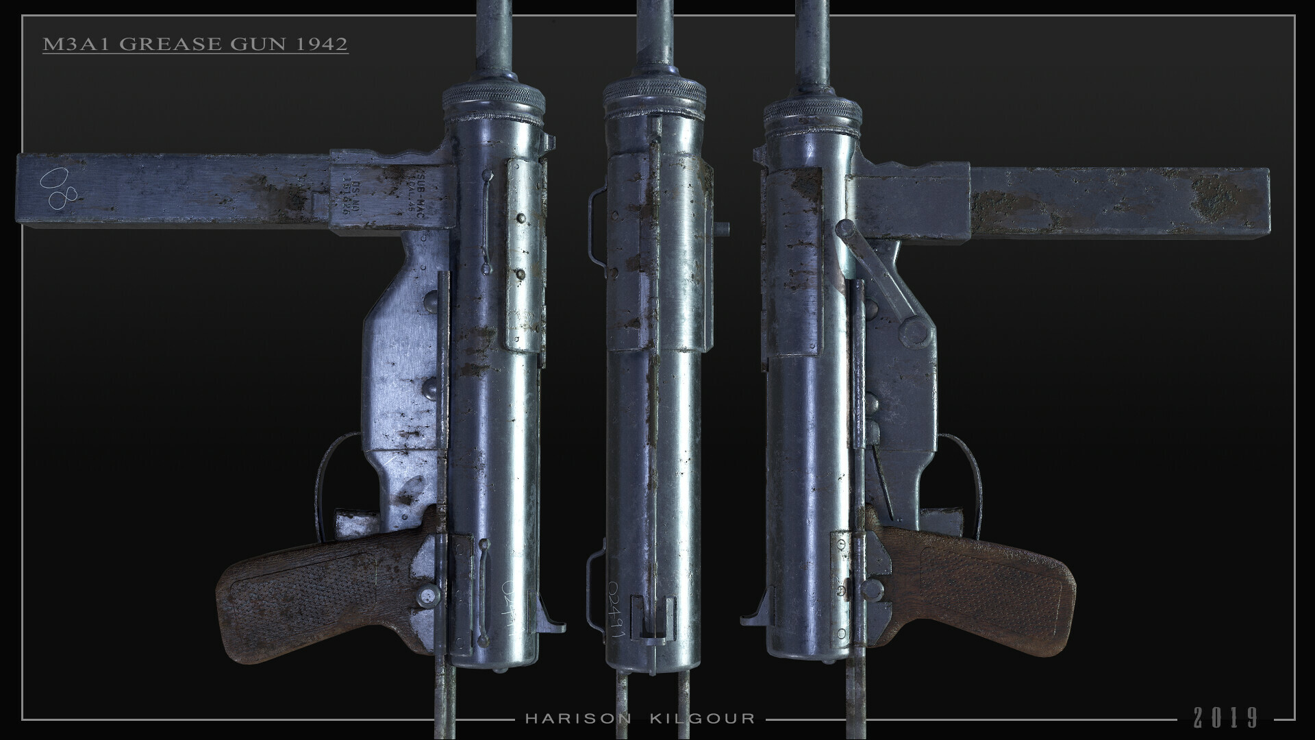 ArtStation WW2 Grease Gun