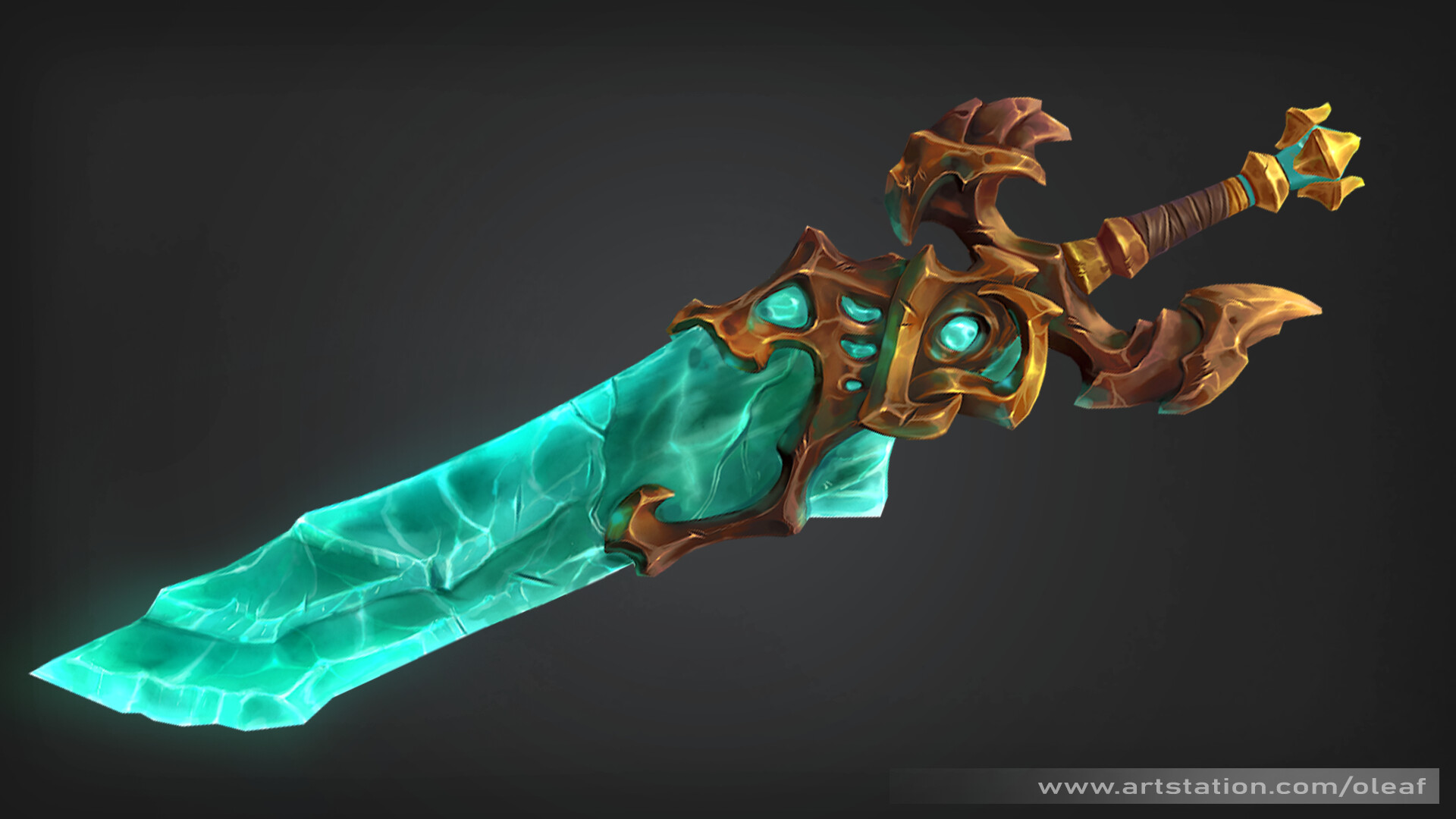 ArtStation Crystal Sword Handpainted Weapon