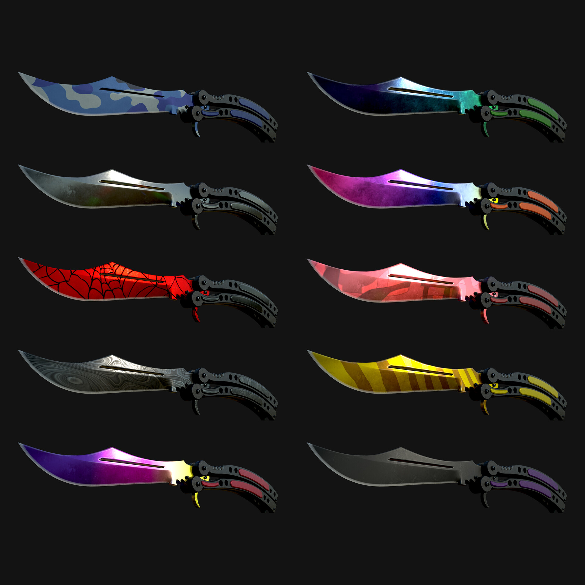 ArtStation - CS:GO Butterfly Knifes set