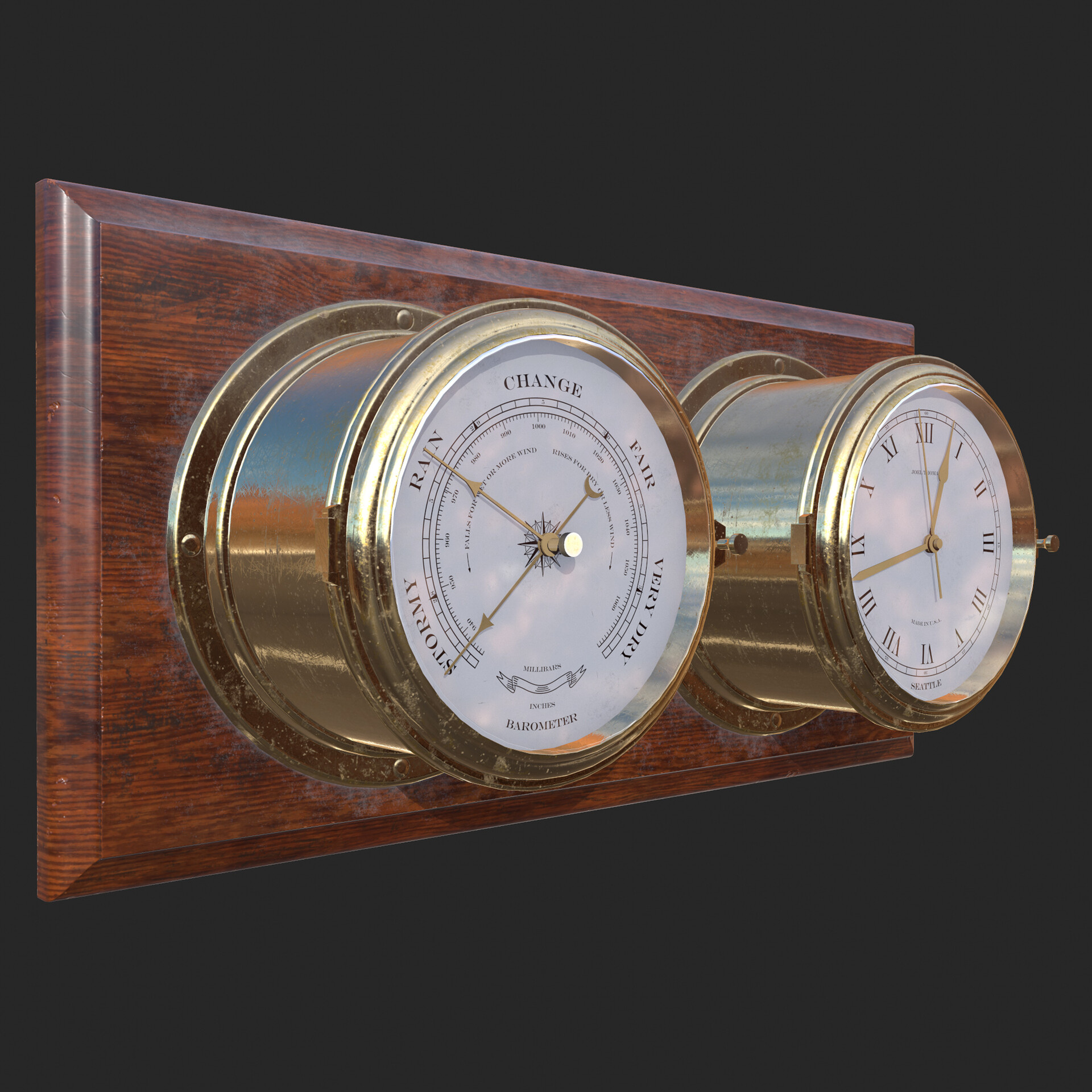 ArtStation - Nautical Barometer & Clock