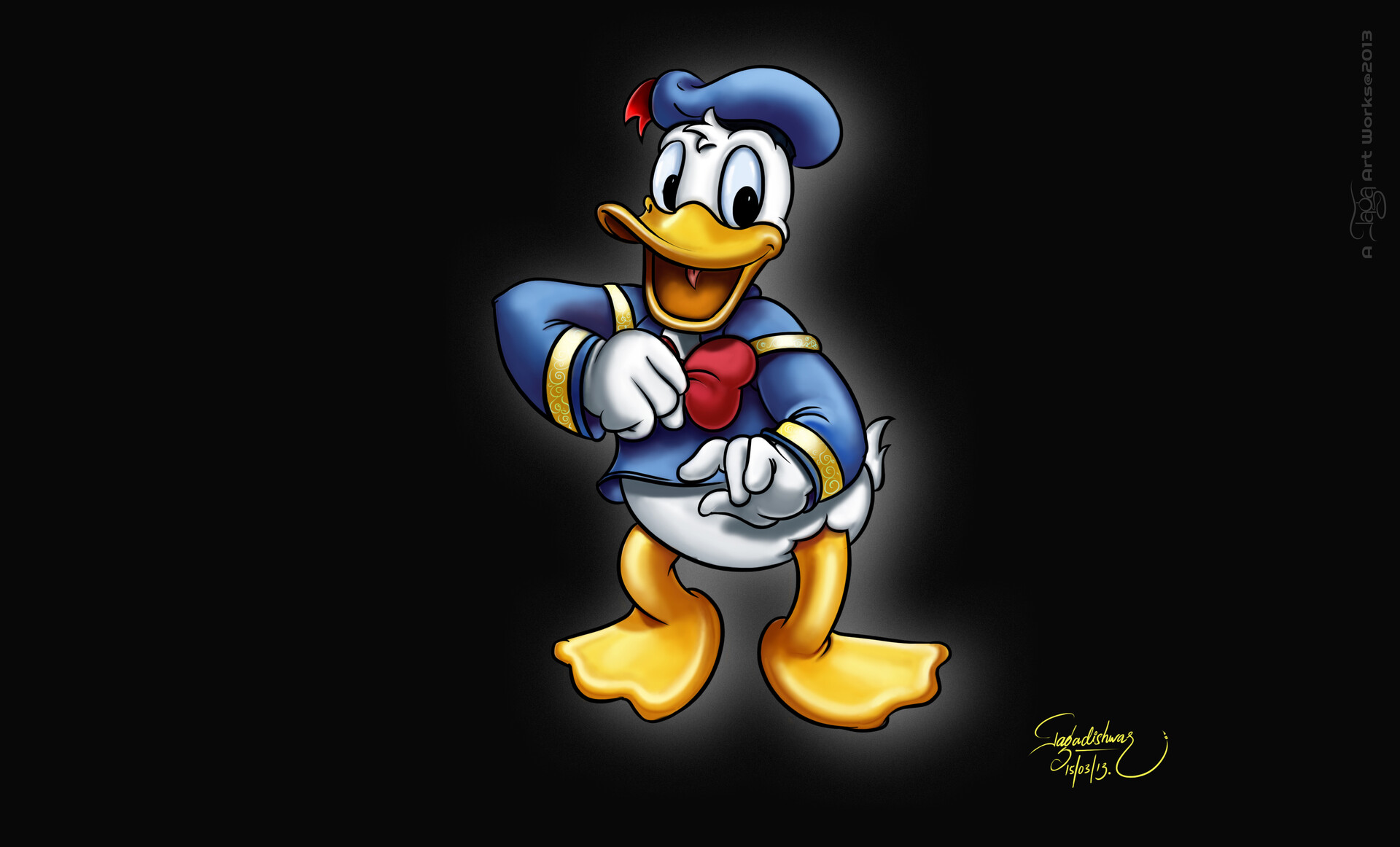 ArtStation - Donald duck cartoon character practice work, Done in the year  2013