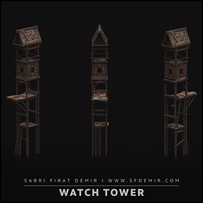 Medieval Wooden Watch Tower 3D Model