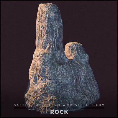 2 Sides Rock 3D Model