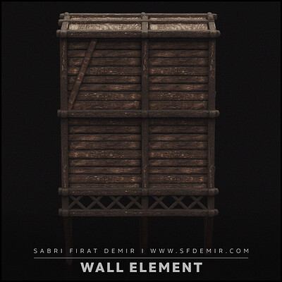 Medieval Wall Element 3D Model