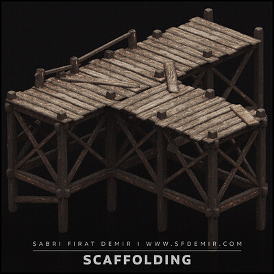 Wooden Scaffolding 3D Model