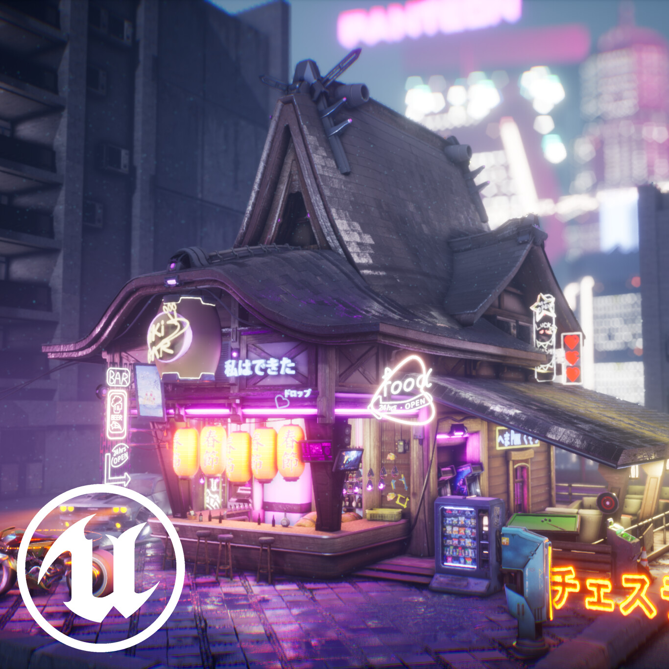 ArtStation - Japanese Cyberpunk Bar