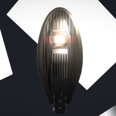 Dennis haupt 3dhaupt dennis haupt 3dhaupt 3d scifi city lamp street light 14 low poly version modeled and pbr textured by 3dhaupt in blender 2 90 1 5