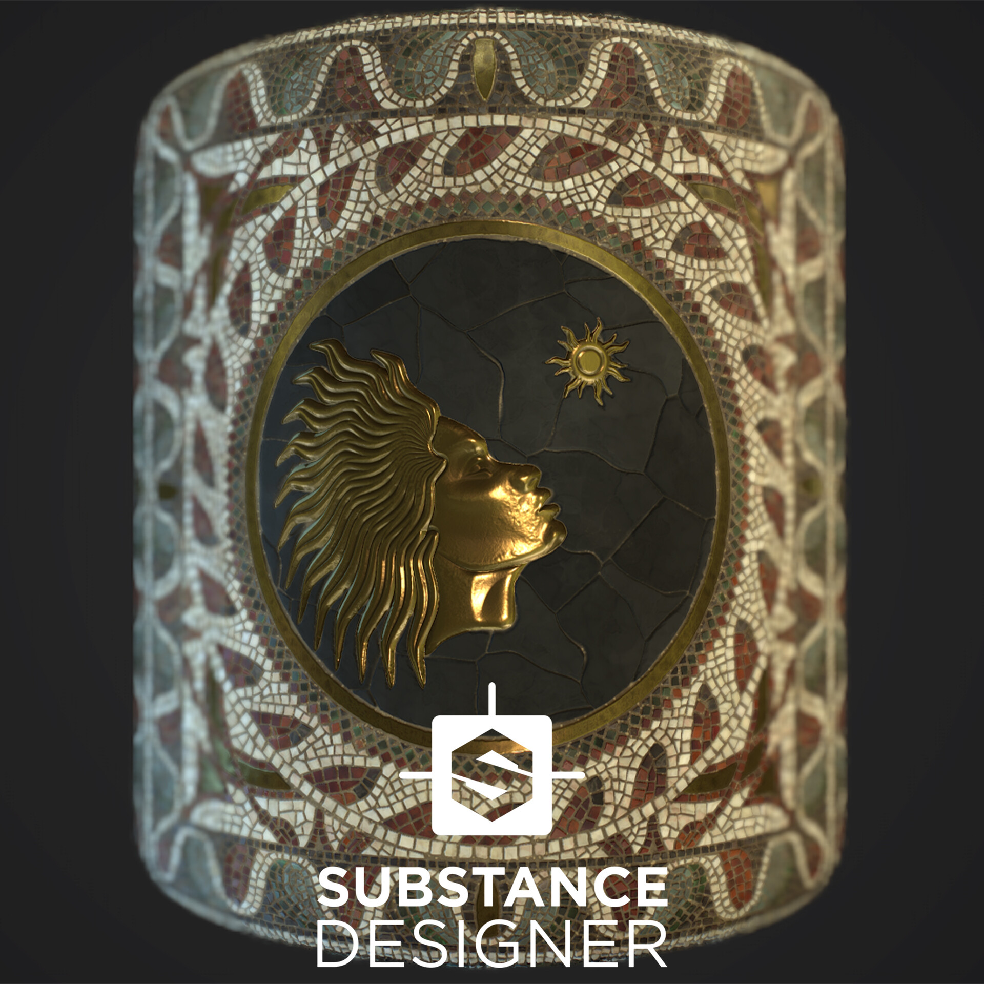 ArtStation - Sun Goddess - Roman Mosaic Material