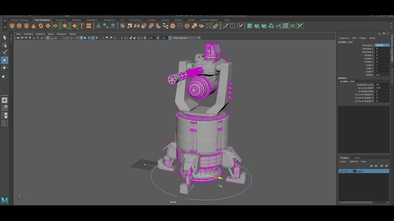 ArtStation - Turret Gun,Rigging
