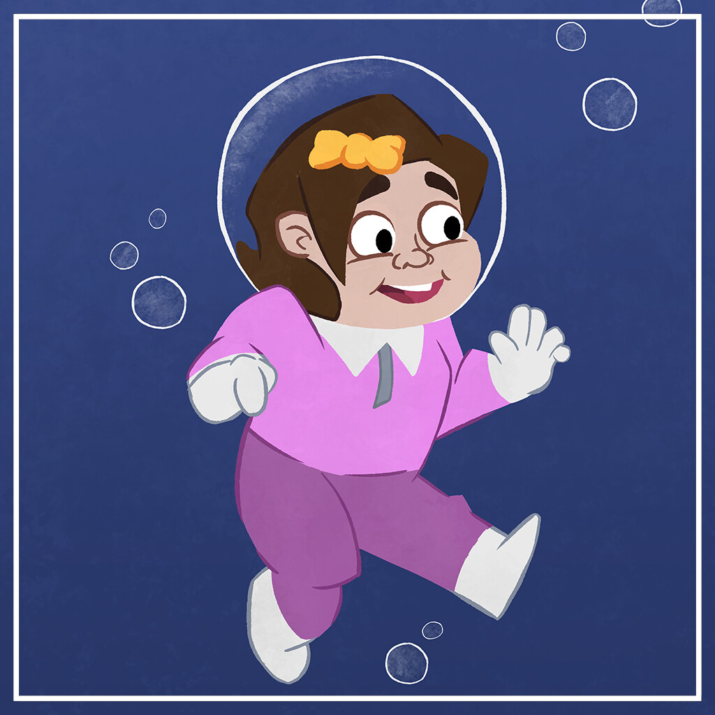 My daughter in the big blue sea