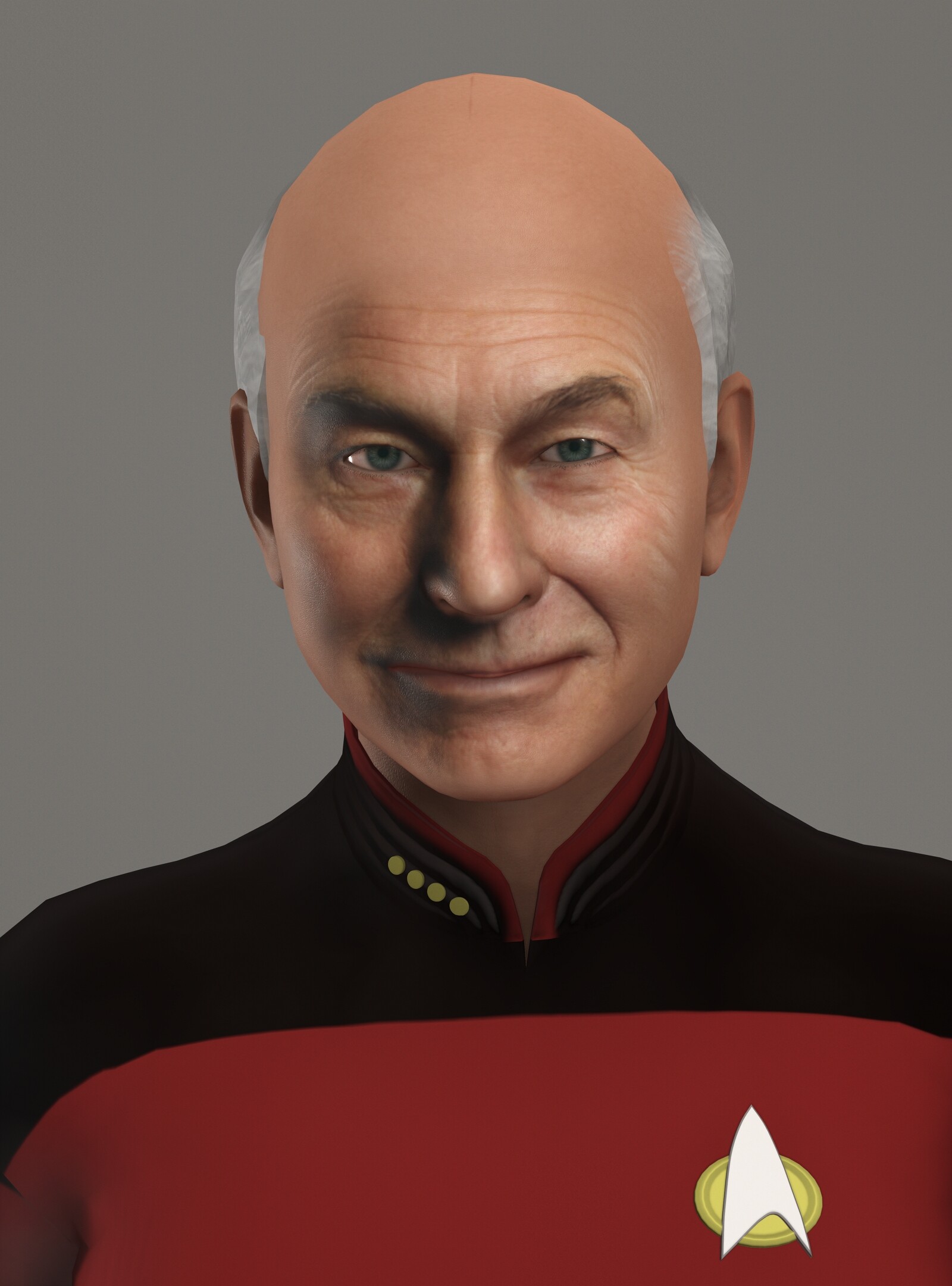 ArtStation - Patrick Stewart (Jean Luc Picard) 3D model