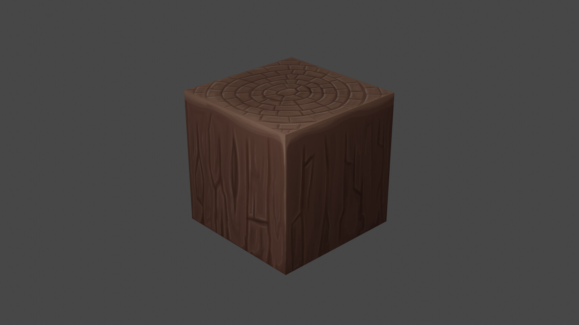 ArtStation - Stylized Hand Painted Cube Log