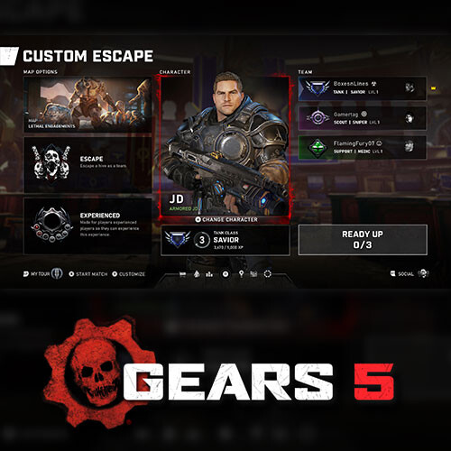 ArtStation Gears 5 Classes Screen Design