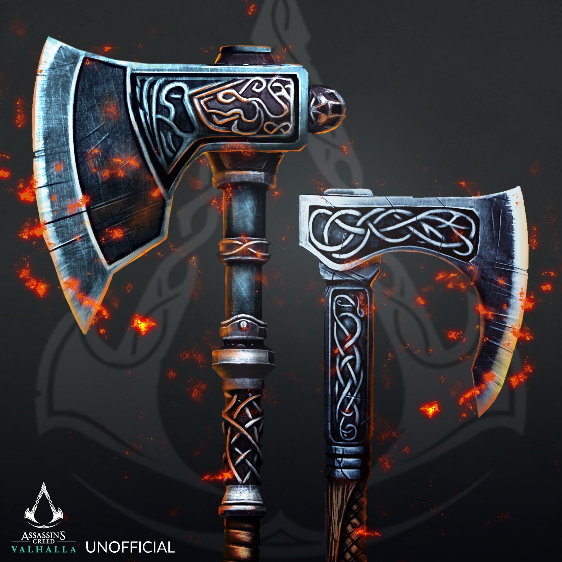 ArtStation Assassins Creed Valhalla weapons study Axes