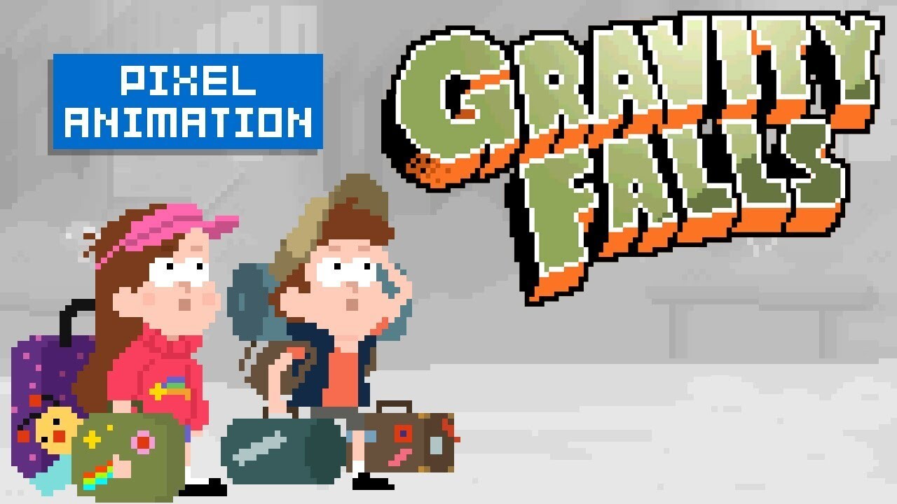 Animation pixel art (8bit/16bit) based on Gravity Falls opening. 