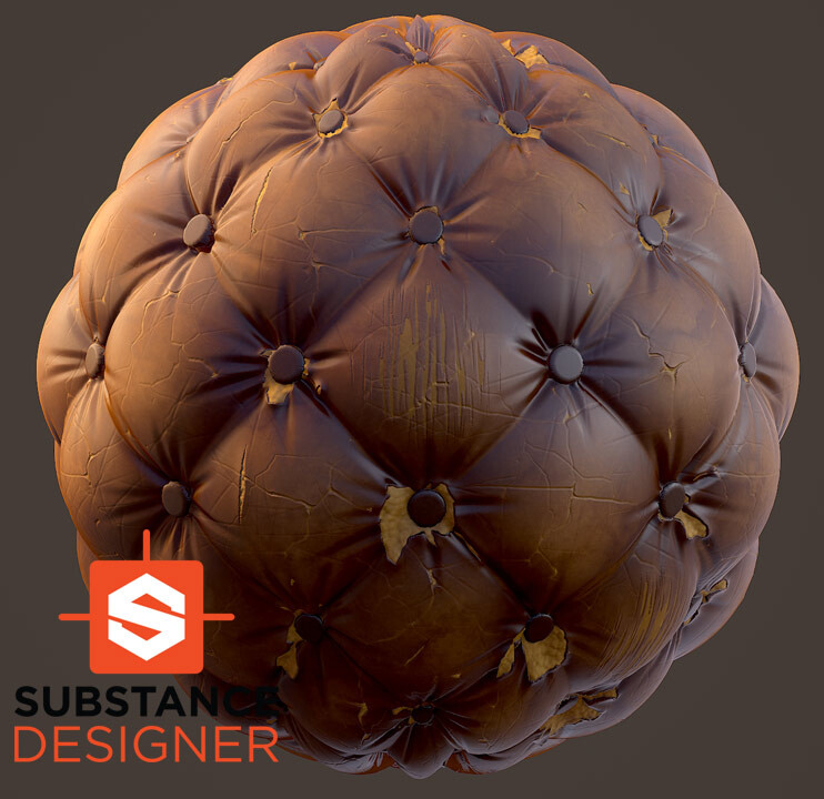 ArtStation - Stylized Chesterfield Leather Material - Substance Designer