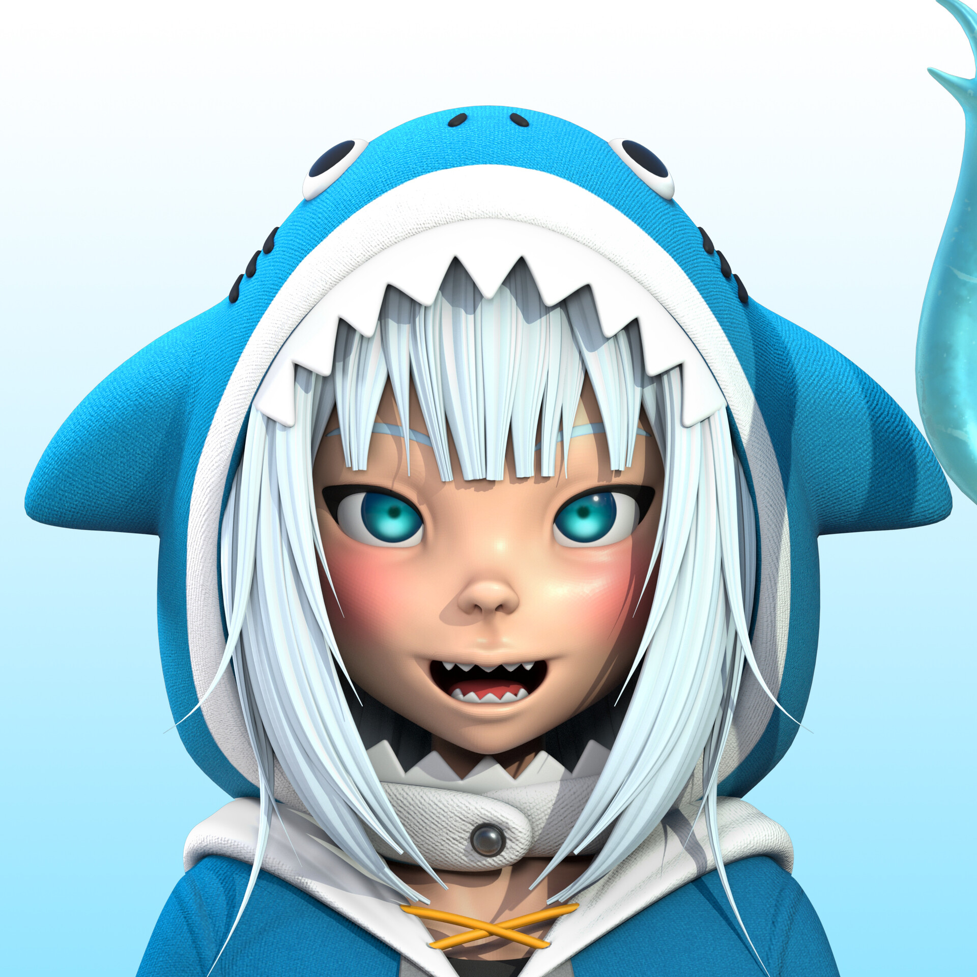 Vtuber Gawr Gura Face Reveal - mud7183