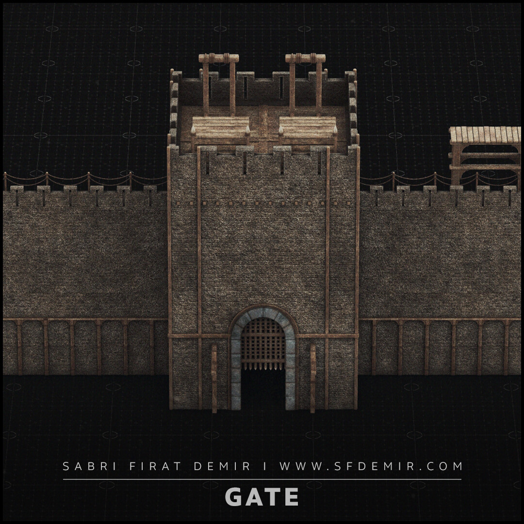 Medieval Gate 3D Model / PBR Texture