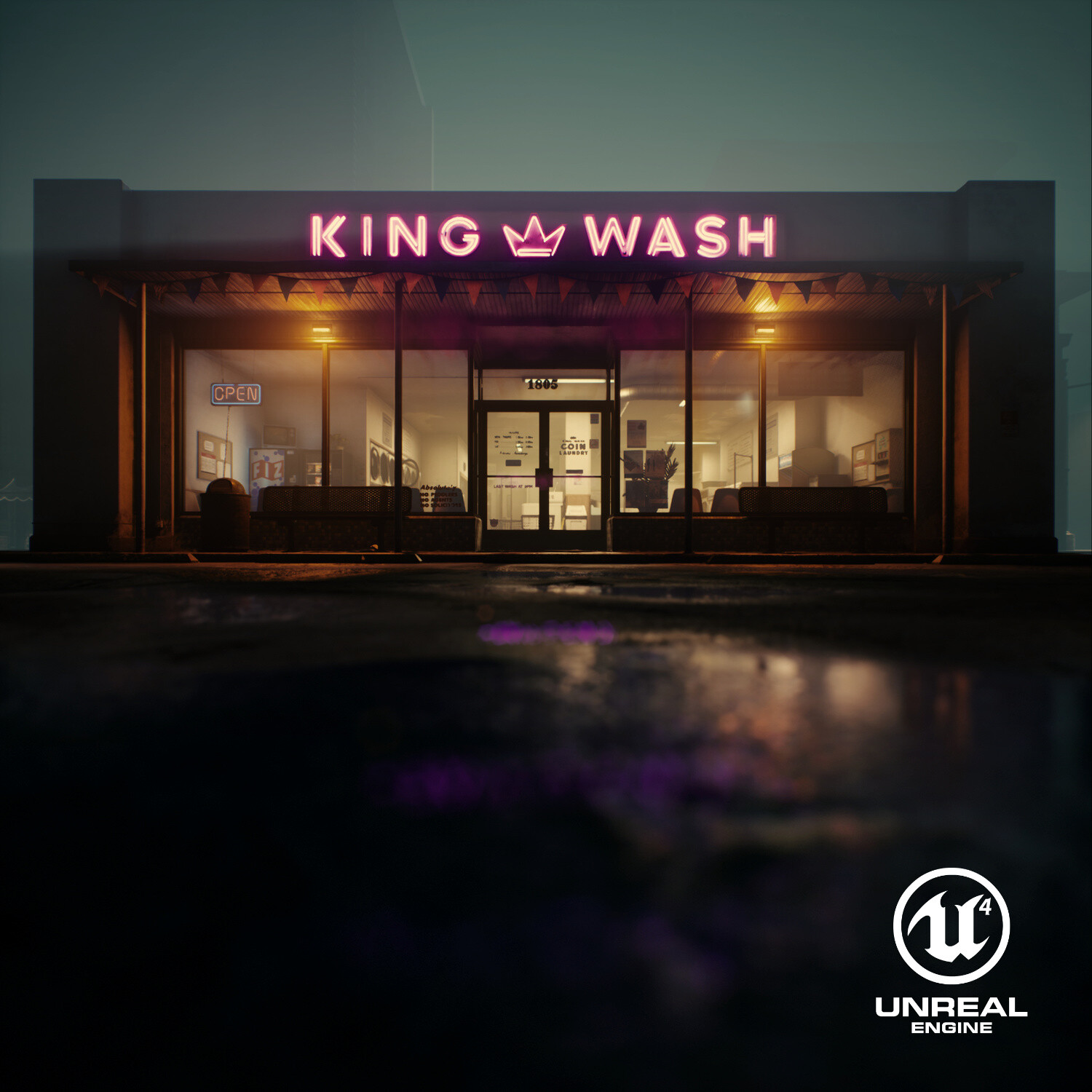 ArtStation UE4 Relight King Wash Laundromat