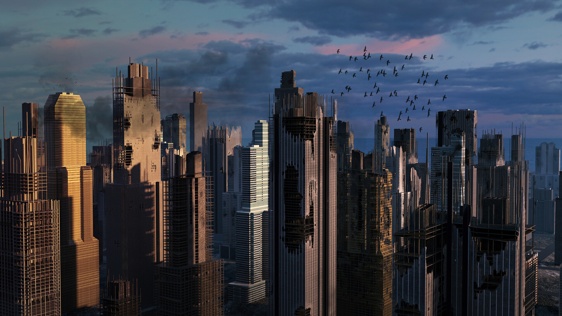 ArtStation - Post-Apocalyptic Background Buildings