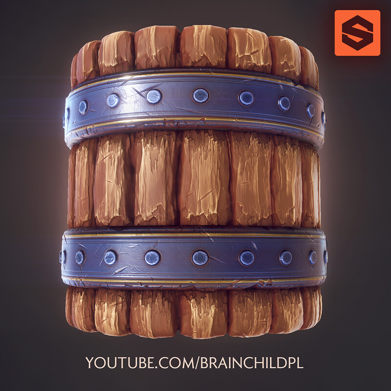 Substance Designer (Process) VIDEOS - Stylised Mug, Barrel, Wood, Lava Floor, Metal, Rooftile, Brick