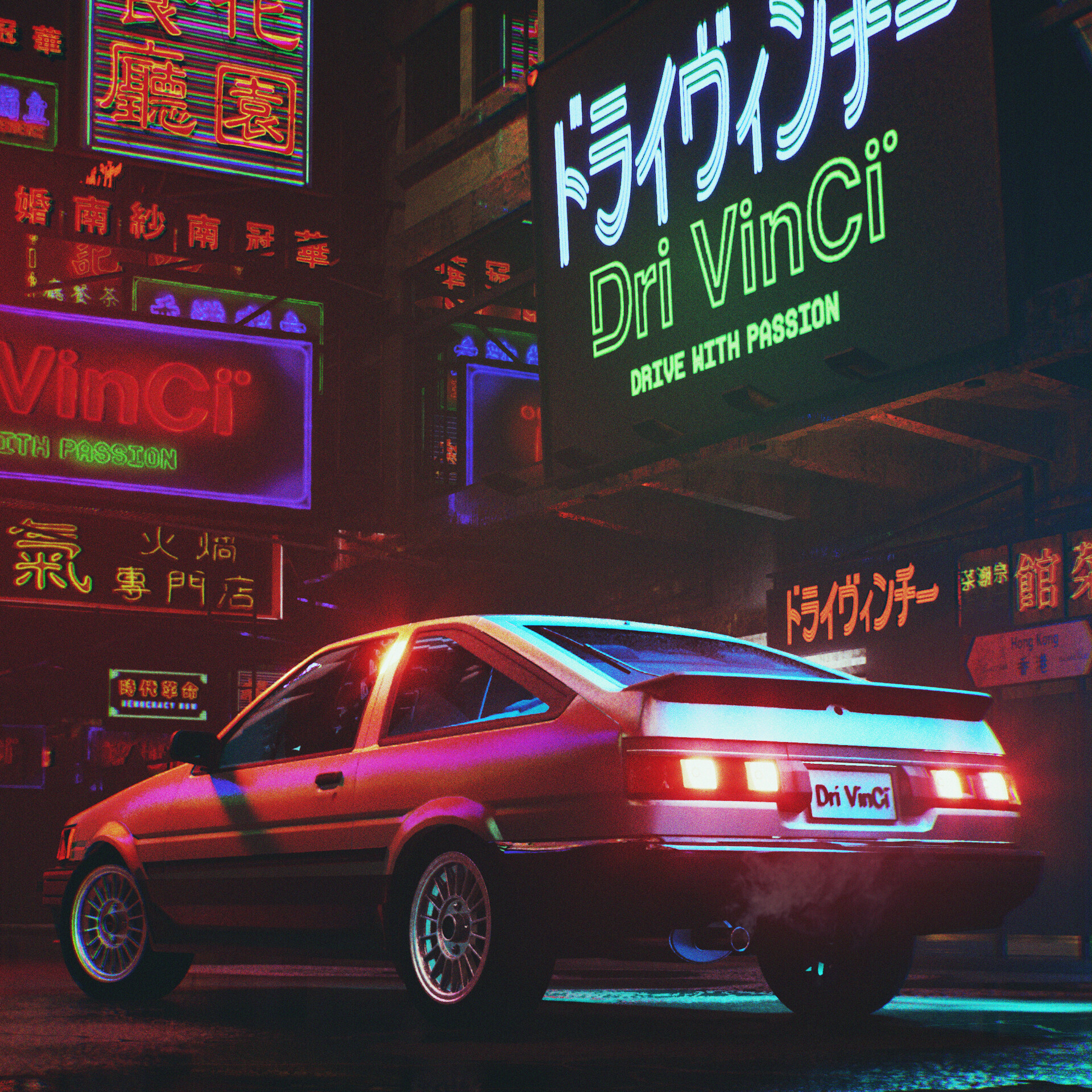 Lilian Chow - Toyota AE85 and Hong Kong neon light - UE4