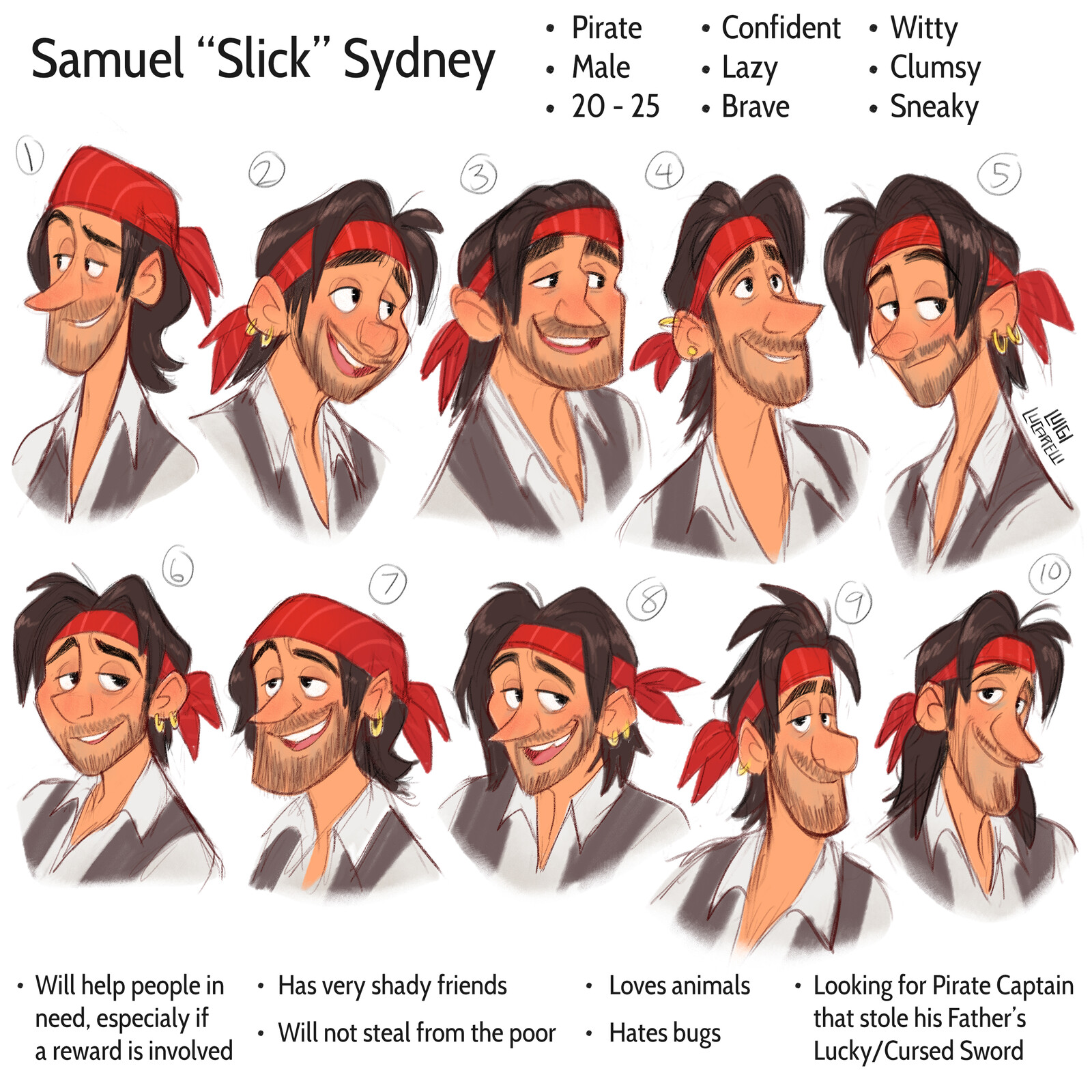 Samuel "Slick" Sydney - Headshot Explorations