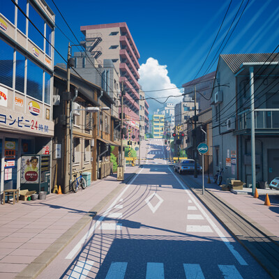 ArtStation - Japanese Street Like Fighting Game Background