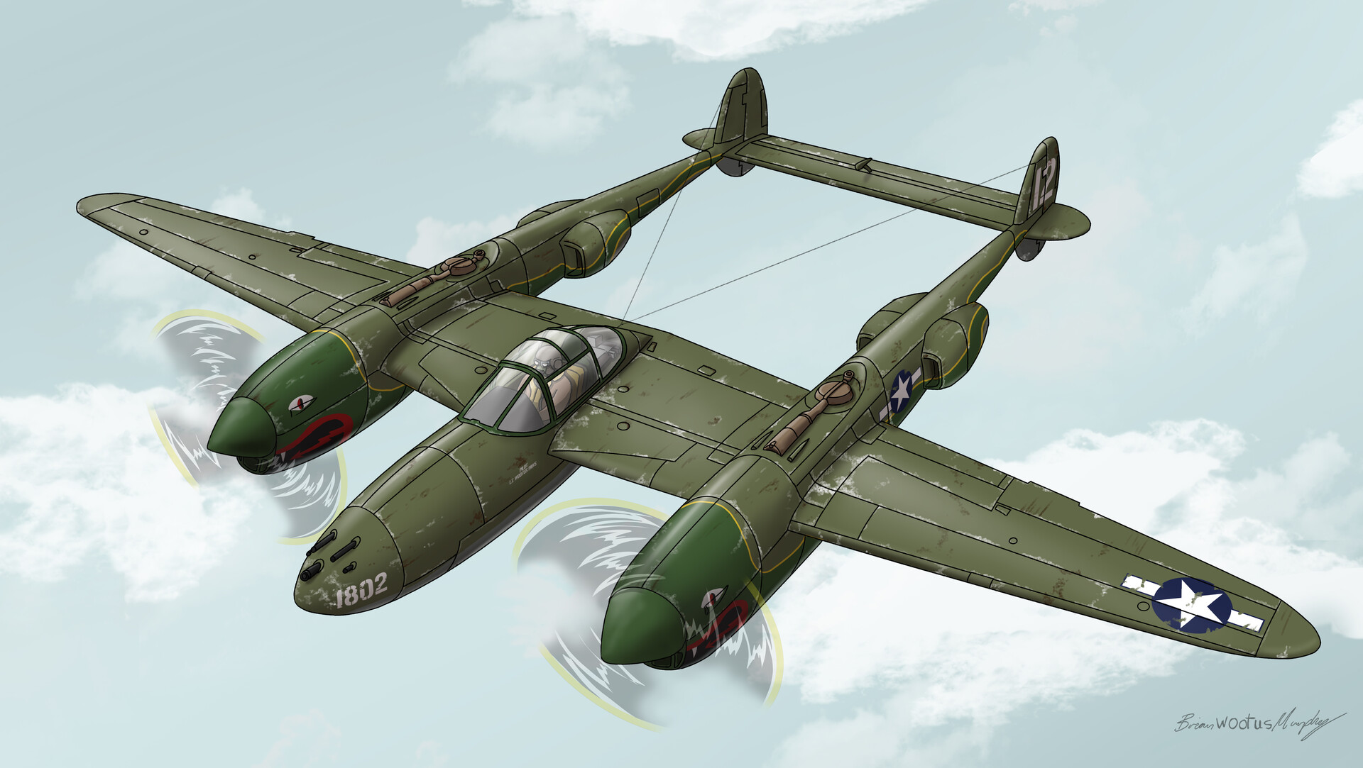 航空機・ヘリコプター X-UAV P-38 Lightning 1400mm/55.1 EPO X-UAV P-38 Lightning 1400mm/55.1'' EPO Electric RC Airplane