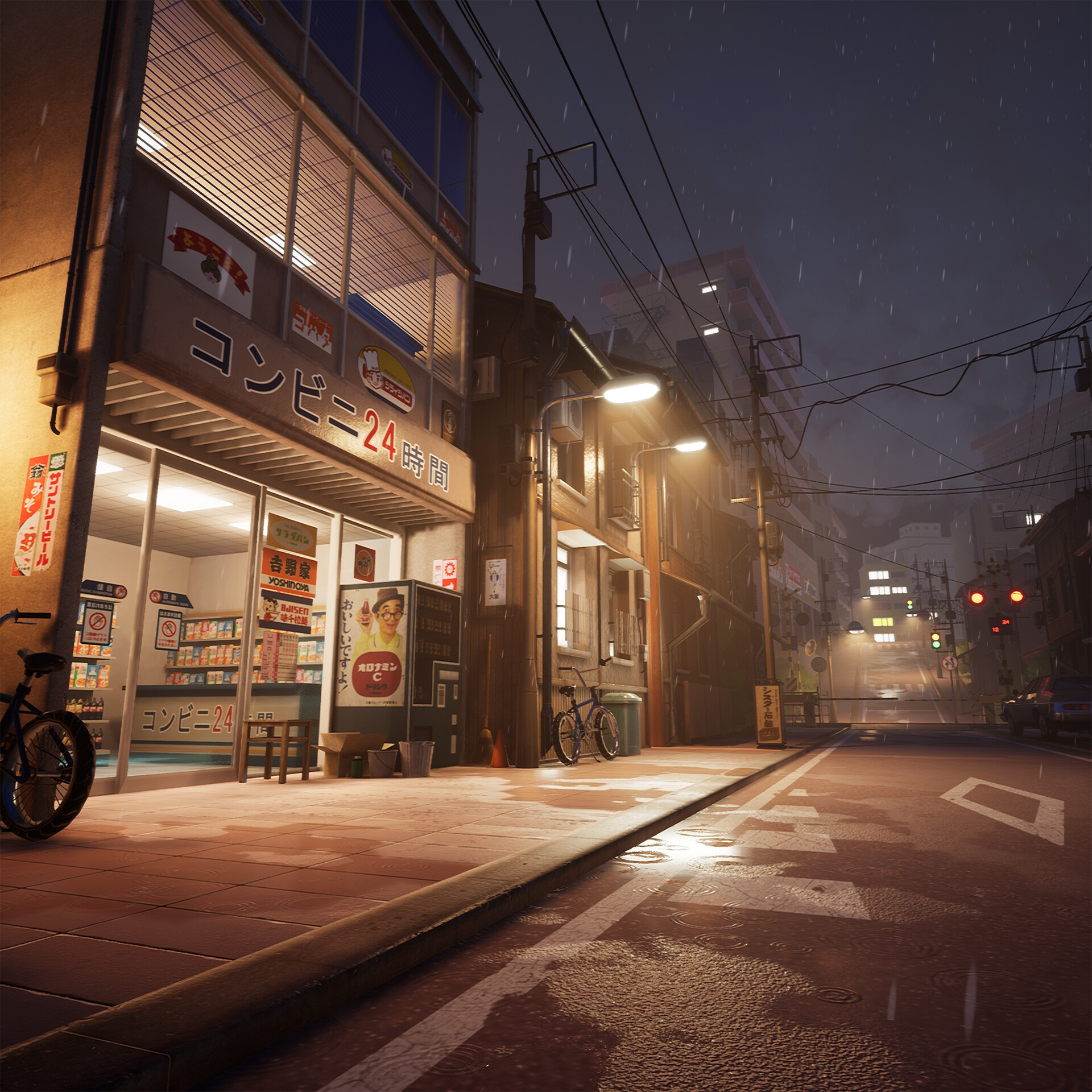 ArtStation - Tokyo Street (Rainy)