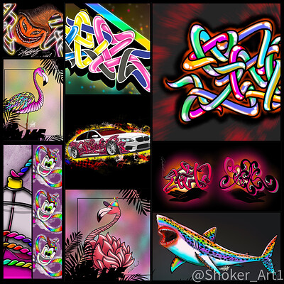ArtStation - art.face/shoker/style/fluorescent/paint/mural