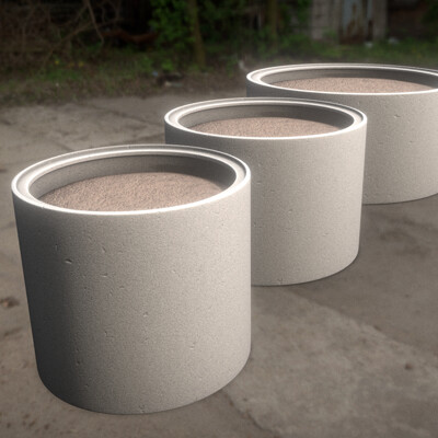 Dennis haupt 3dhaupt dennis haupt 3dhaupt concrete pipe flower pots modeled and textured by 3dhaupt in blender 2 91 5