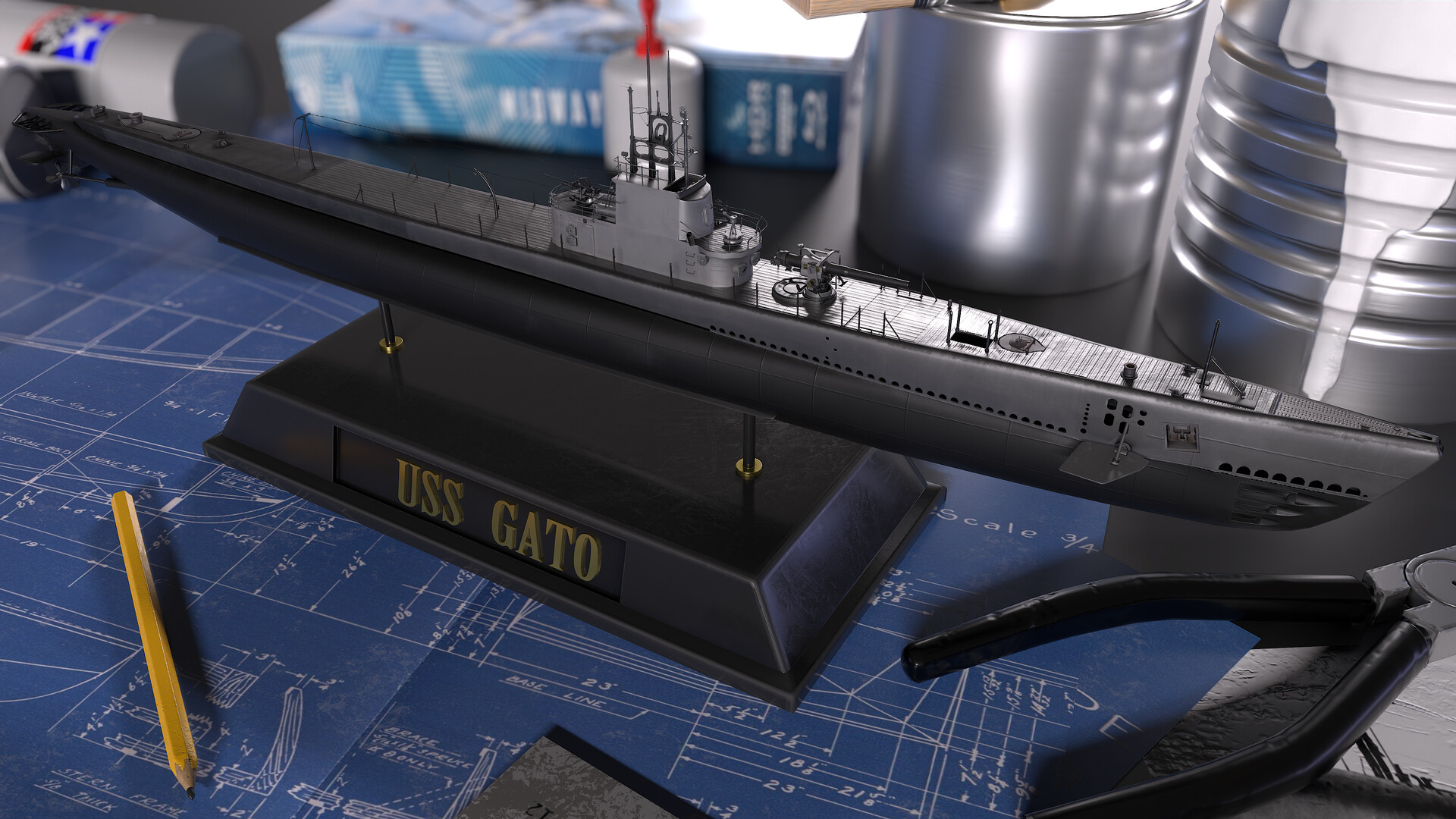 ArtStation USS GATO CLASS SUBMARINE