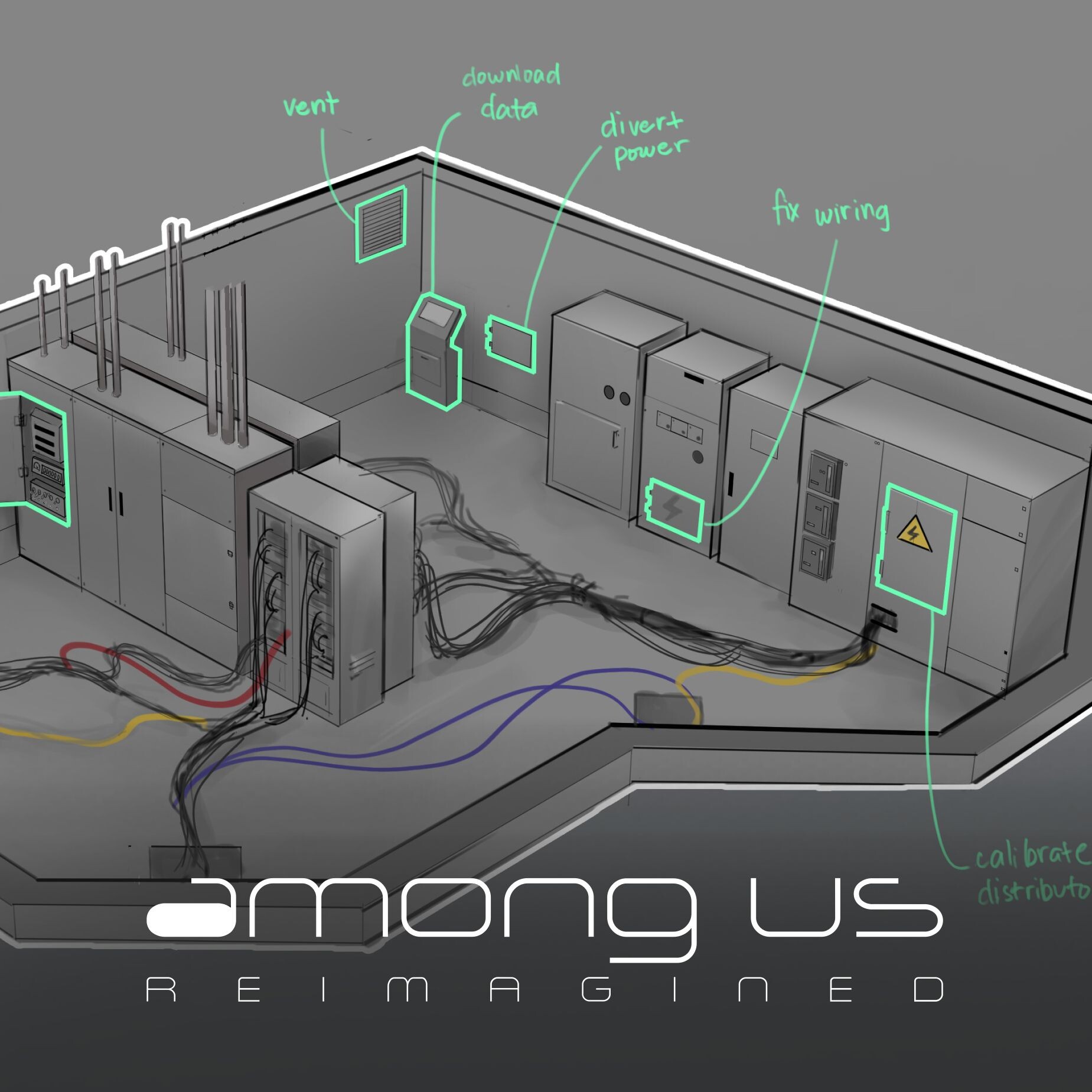 ArtStation Among Us Reimagined Electrical Room