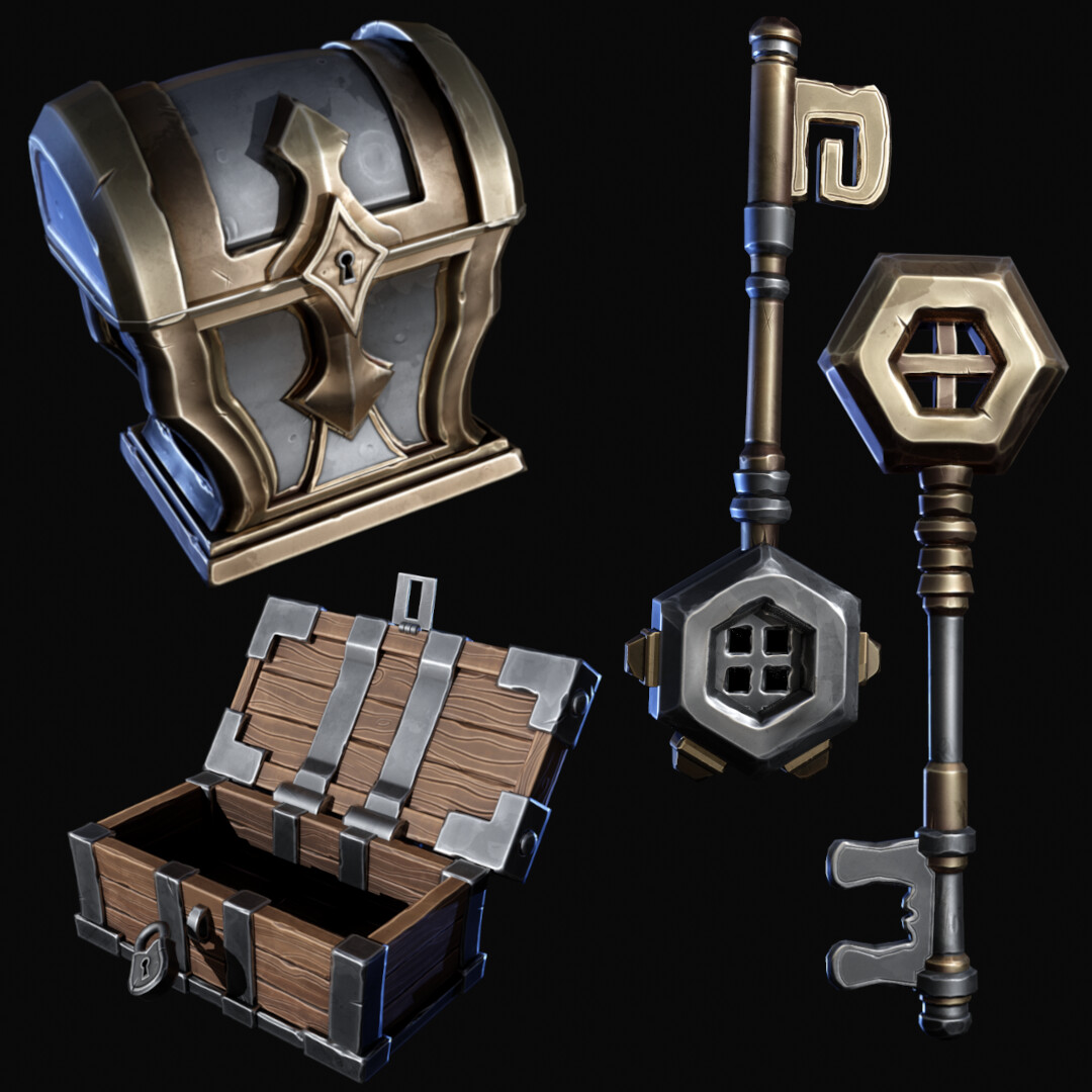 ArtStation Chests and Keys for dungeon