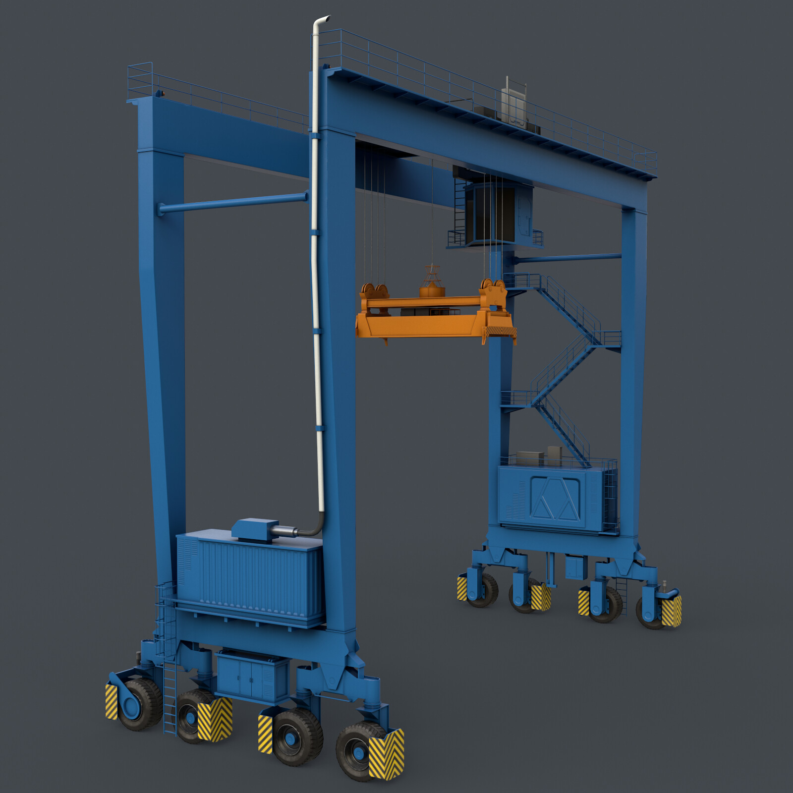 ArtStation - PBR Rubber Tyred Gantry Crane RTG V1 - Blue Light