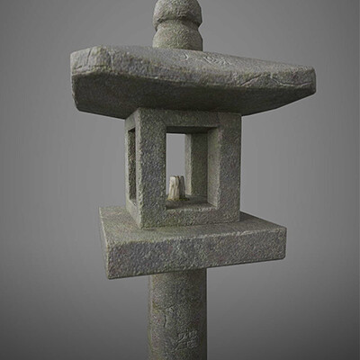 Artstation Tachidōrō 立ち灯籠 Stone Japanese Lantern Wessel Freriks