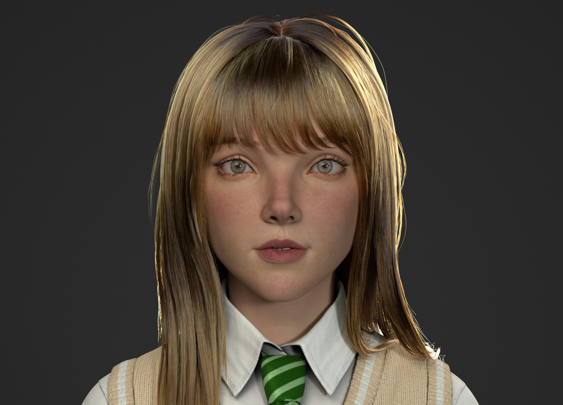 ArtStation - Maka Albarn Hairdown Version (Grooming Practice)