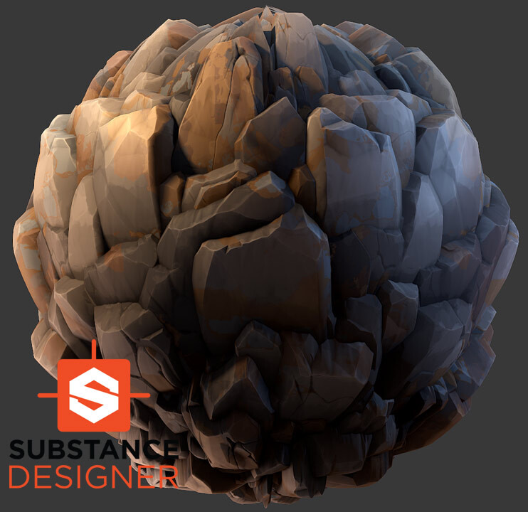 Styized Cliff Rocks ArtStation - Stylized Cliff Rock Material - Substance Designer